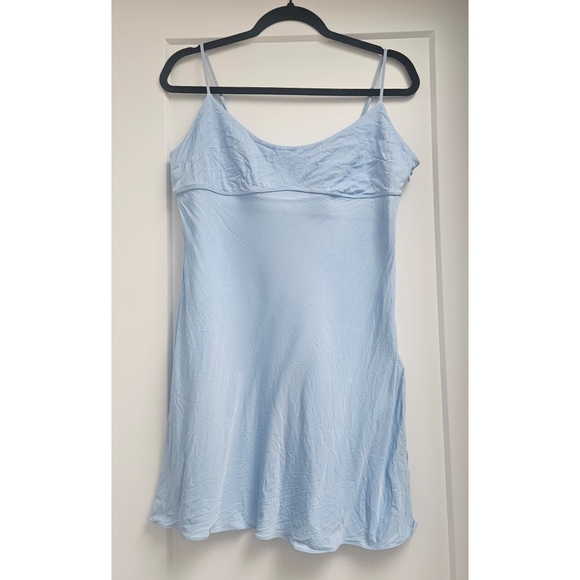 Aritzia Dresses & Skirts - SUNDAY BEST Bonsoir Dress Satin Light Blue Mini Large Aritzia